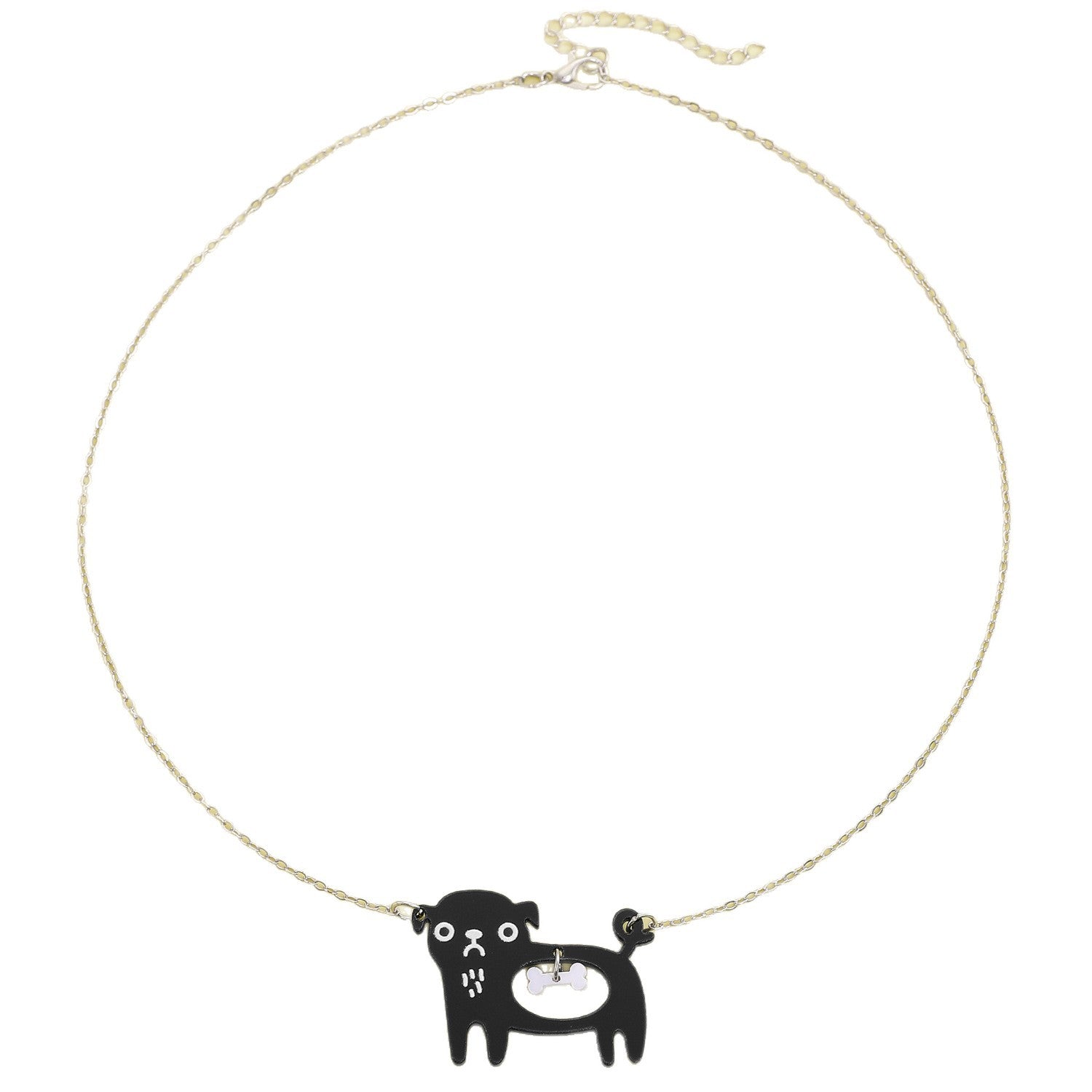 Cute Dog & Cat Cartoon Necklace – Creative Pendant Collarbone Chain for Pet Lovers