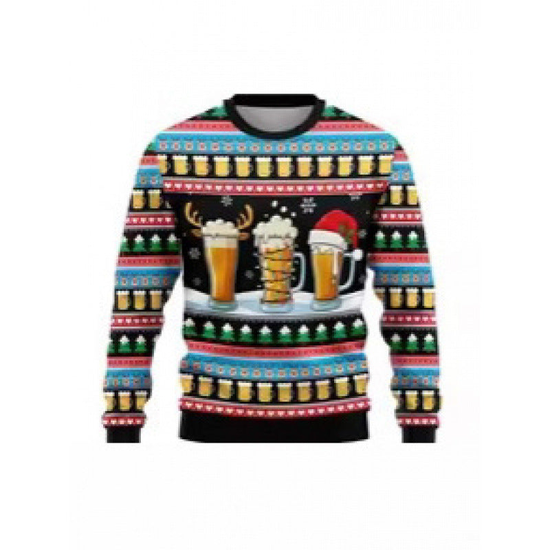 Christmas Graphic Long Sleeve Tee – Holiday Round Neck Top