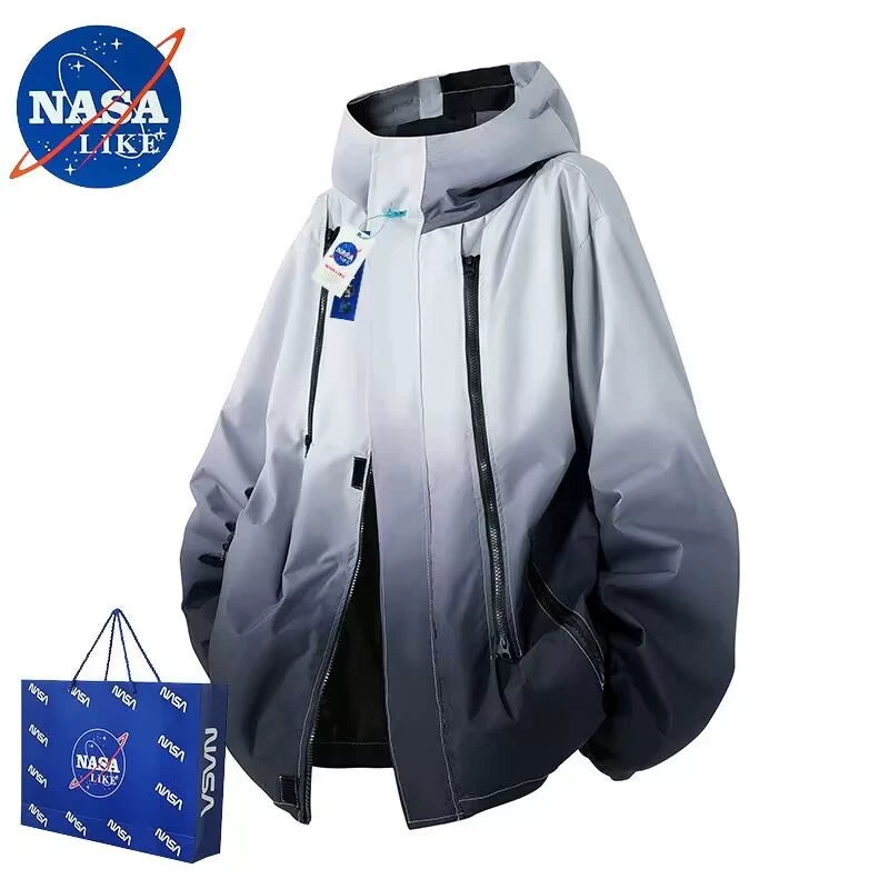 NASA Official Gradient Jacket | Trendy Streetwear for Couples | Outdoor Casual Wear