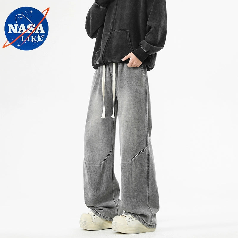 NASA Collab High-Street Denim Pants | Spring/Autumn Unisex Casual