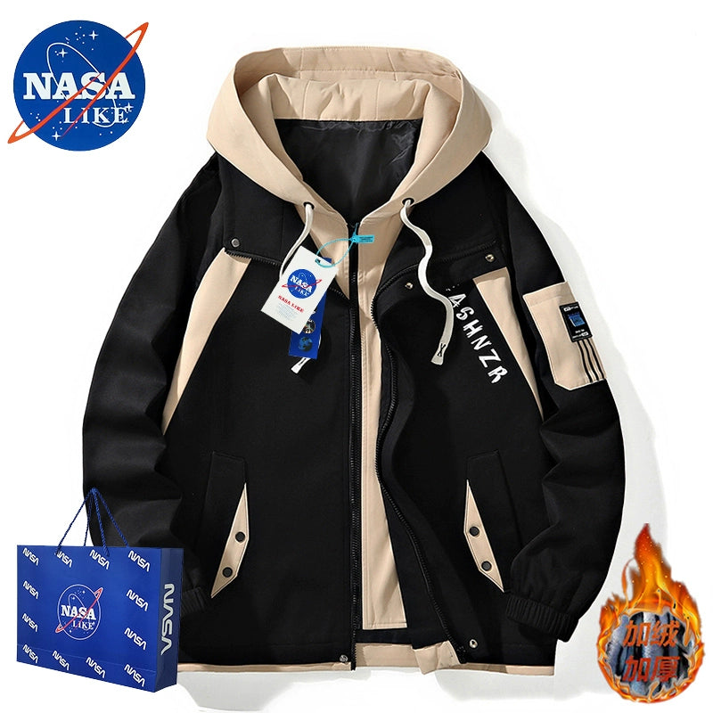 Nasalike Trendy Couple Winter Outwear | Loose Casual Autumn & Winter Jacket with Scarf | Easy-to-Match Fashion Style