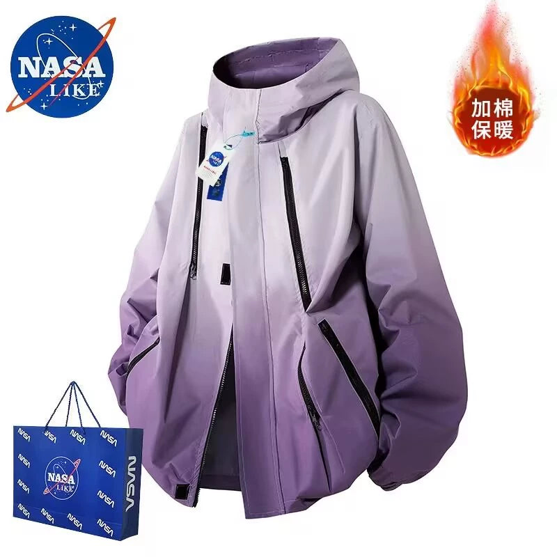 NASA Official Gradient Jacket | Trendy Streetwear for Couples | Outdoor Casual Wear