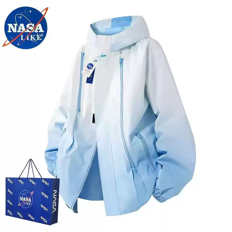 NASA Official Gradient Jacket | Trendy Streetwear for Couples | Outdoor Casual Wear